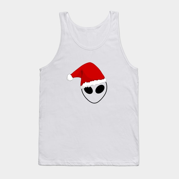 Extraterrestrial Christmas, Santa Alien, alien face, space, Sci Fi, UFO, Outer Space Tank Top by Style Conscious